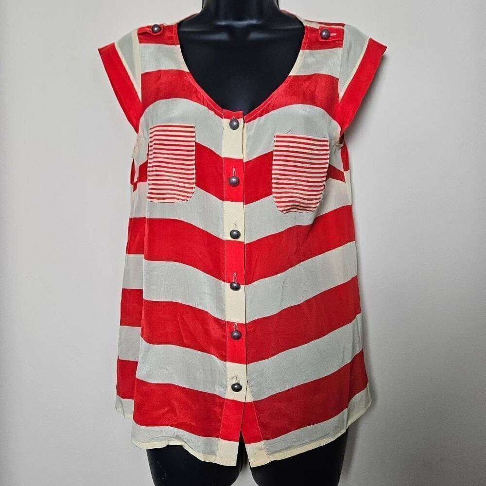 Odille Striped Silk Blouse
